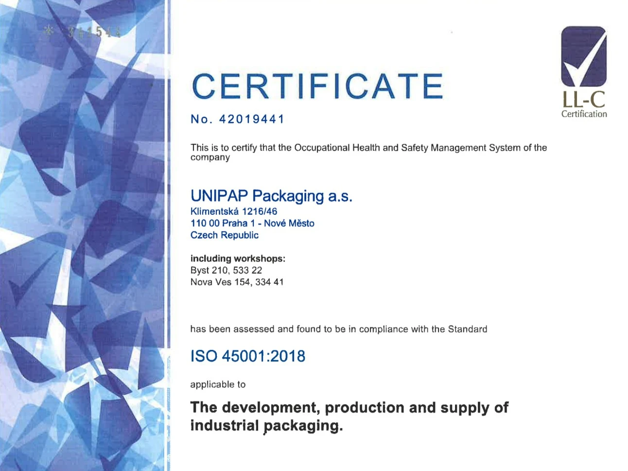 Certificate ISO 45001 EN.jpg Certificate ISO 45001 EN.jpg